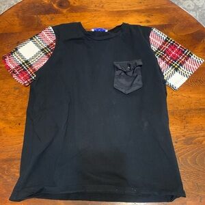 ZARA BLOUSE WITH PLAID SLEEVE